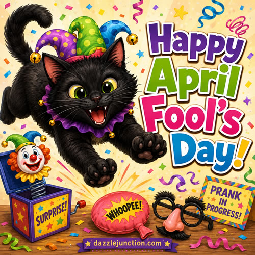 April Fools Black Cat