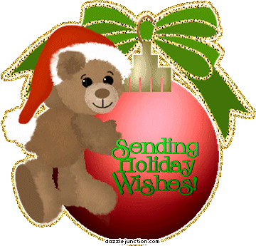 Sending Holiday Wishes Bear Christmas Ornaments image