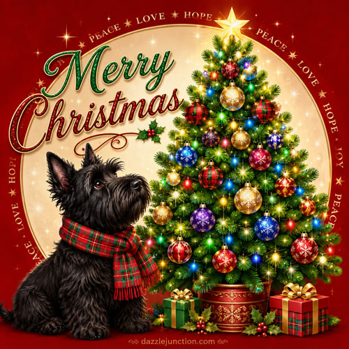 Festive Scottie Merry Christmas image