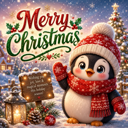 Penguin Joy Love Merry Christmas image