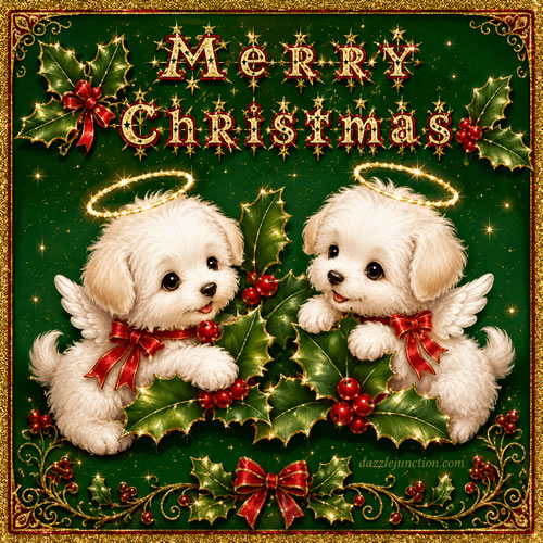 Puppy Angels Merry Christmas image