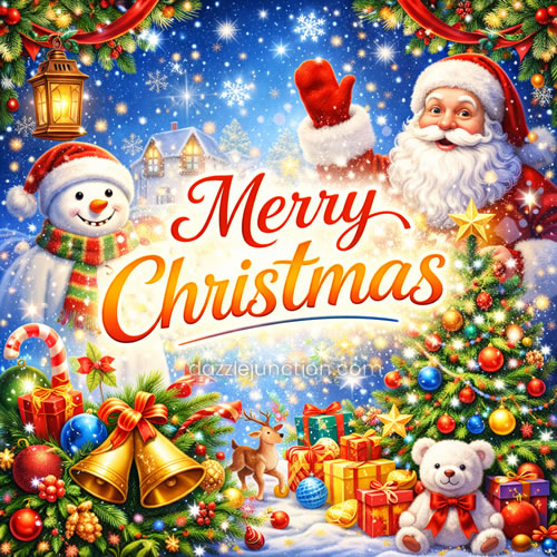Santa Waves Merry Christmas image