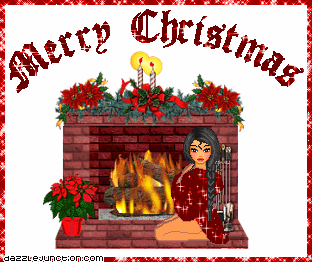 Christmas Girl Fireplace