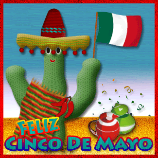 Cinco de Mayo Cactus with Mexican Flag image