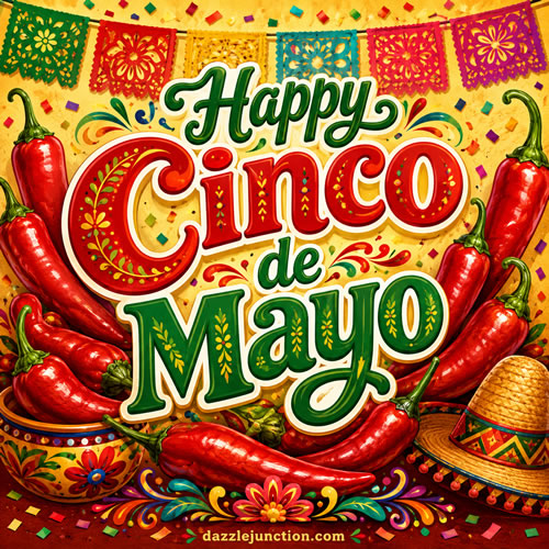 Happy Cinco de Mayo Chili Peppers image