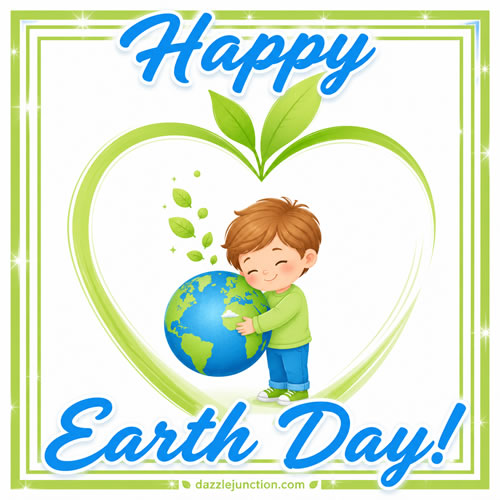 Boy Hugs Earth Earth Day image