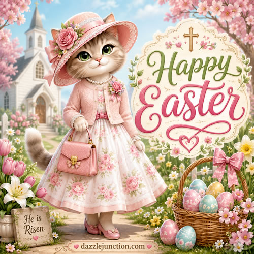 Cat Dressed For Church Easter image