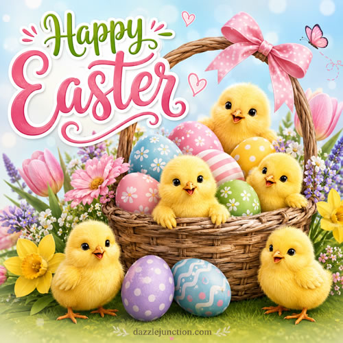 Cheerful Easter Chicks image