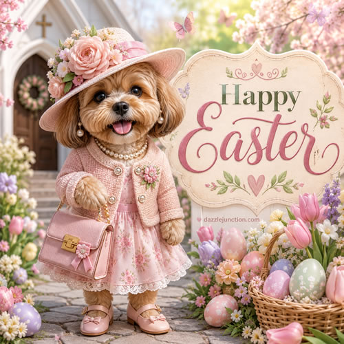Dog Dressed For Church Easter image