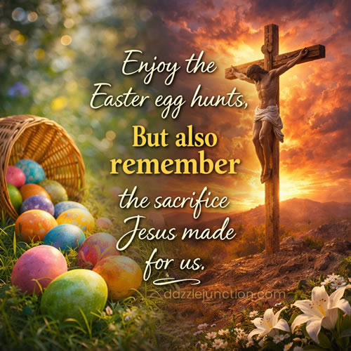 Easter Egg Hunt And Jesus image