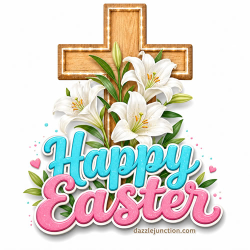 Lilies And Cross Easter image