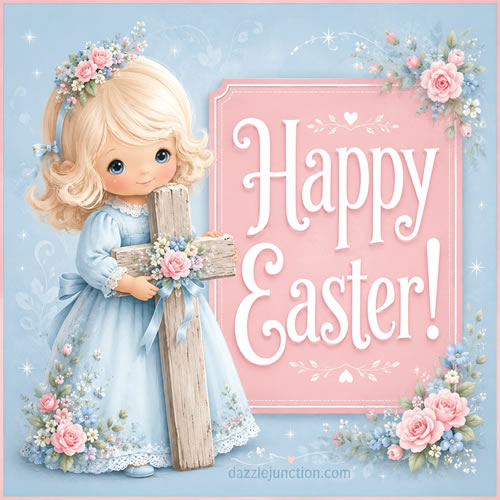 Little Girl Cross Easter image