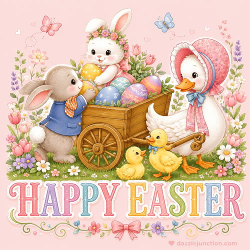 Pastel Bunnies Duck Easter image