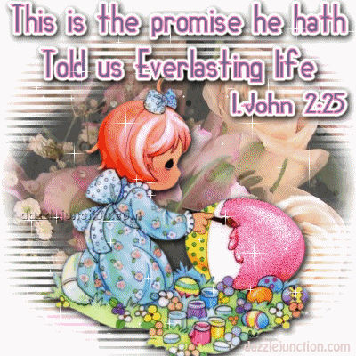 Everlasting Life Glitter Happy Easter image