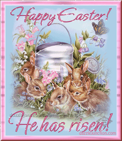 He Has Risen Bunnies Glitter