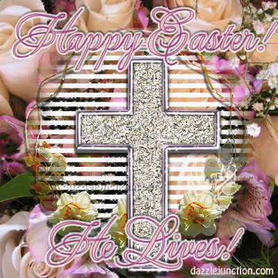 He Lives Cross Glitter