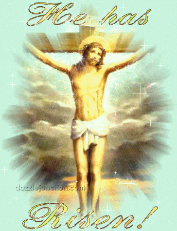 Jesus On Cross Glitter Happy Easter image