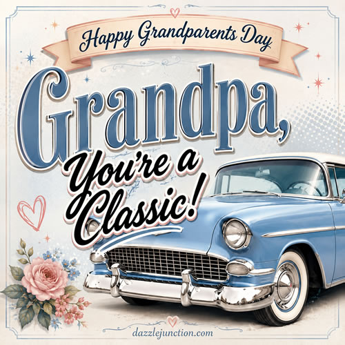 Grandpa Classic Car Grandparents Day image