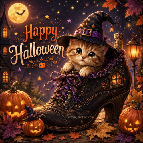 Cat In Shoe Modern Halloween image