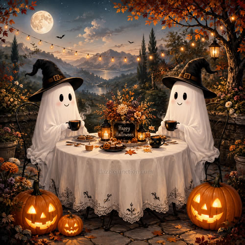 Friendly Ghosts Dining Modern Halloween image