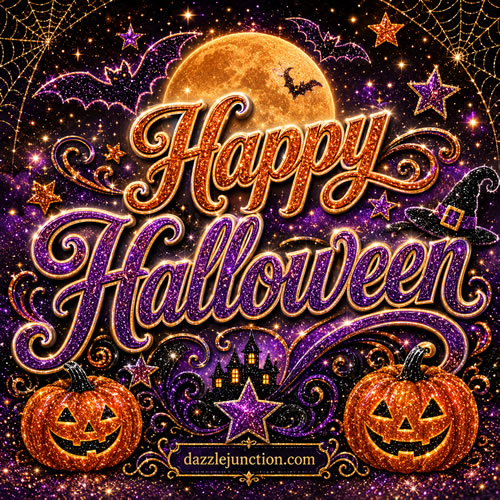 Glittery Halloween Greeting Modern Halloween image