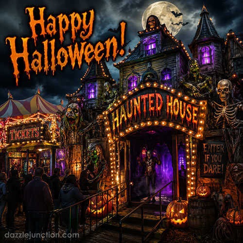 Haunted House Carnival Modern Halloween image