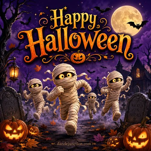 Mummies Graveyard Race Modern Halloween image