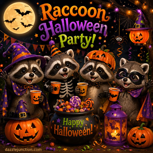 Raccoon Halloween Party