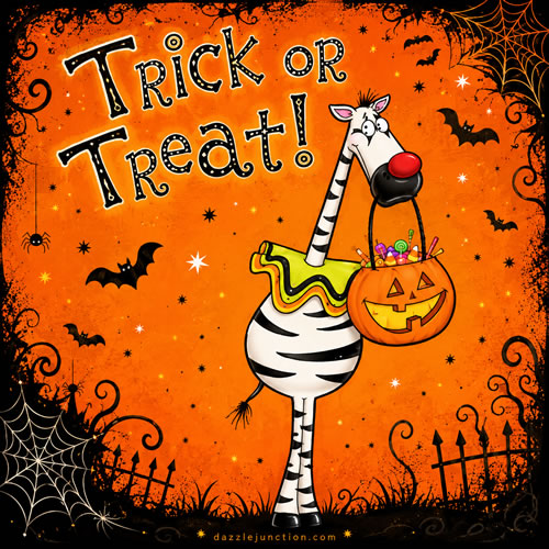 Zebra Trick Or Treat Modern Halloween image