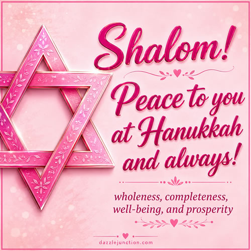 Shalom Pink Hanukkah image