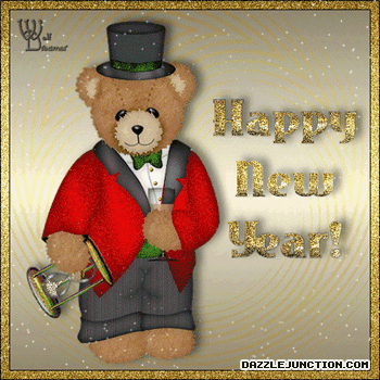 Bear Hourglass Classic Happy New Year image