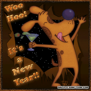 Dog Woo Hoo Classic Happy New Year image