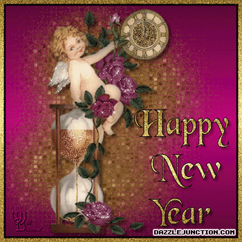 Flowers Baby Clock Classic Happy New Year image