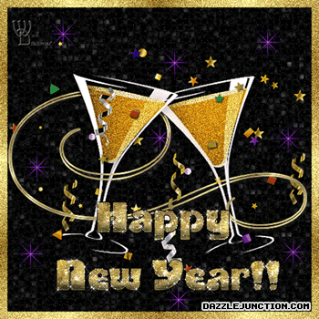 Gold Glasses Classic Happy New Year image