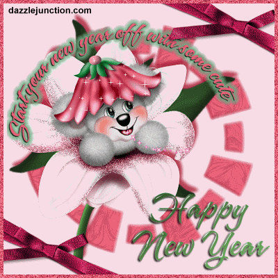 Pink Bear New Year Classic Happy New Year image