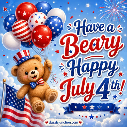 Beary Happy Fourth Independence Day - 4th of July - July Fourth image