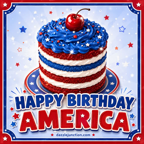 Happy Birthday Usa Cake Independence Day - 4th of July - July Fourth image