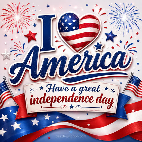 Heart America Independence Day - 4th of July - July Fourth image
