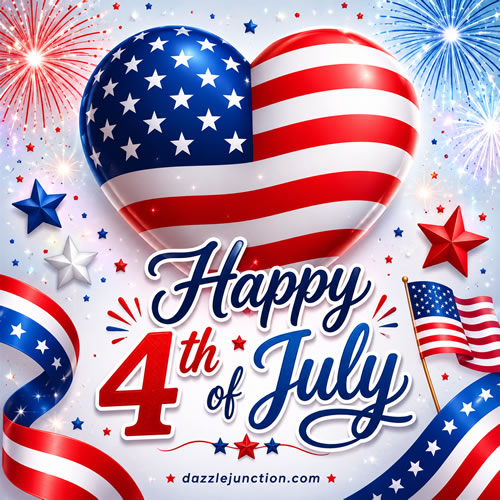 Heart Happyth Independence Day - 4th of July - July Fourth image