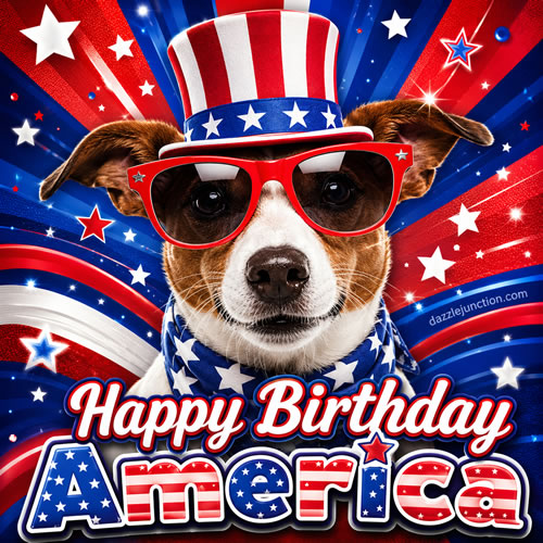 Patriotic Pup Celebrates Independence Day - 4th of July - July Fourth image
