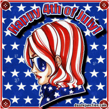 Red White Hair Independence Day - 4th of July - July Fourth image