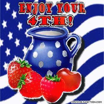 Strawberry Enjoy 4th Independence Day - 4th of July - July Fourth image