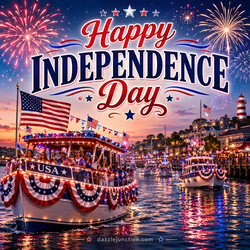 Waterfront Parade Independence Day - 4th of July - July Fourth image