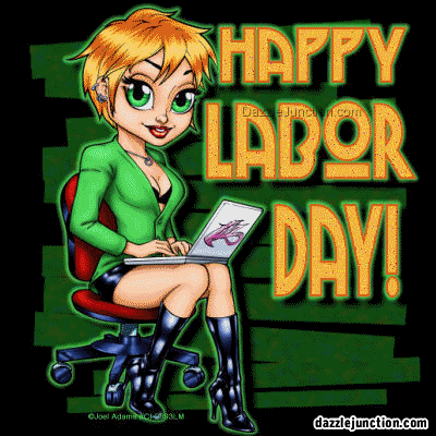 Laptop Labor Day Girl image