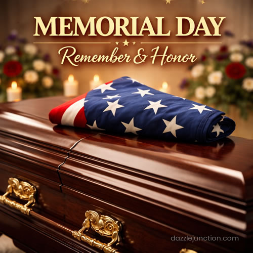 Folded Flag On Coffin Memorial Day image