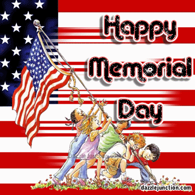 Kids Hold Flag Memorial Day image