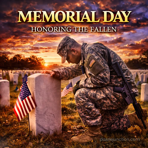 Soldier Honoring Fallen Memorial Day image