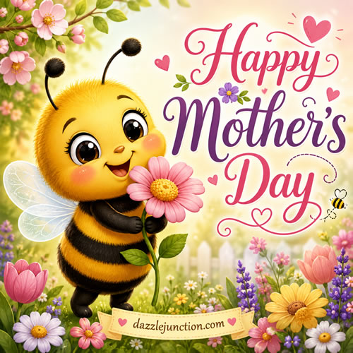 Bee Offering Flower Mothers Day image