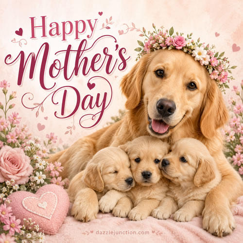 Dog With Puppies Mothers Day image