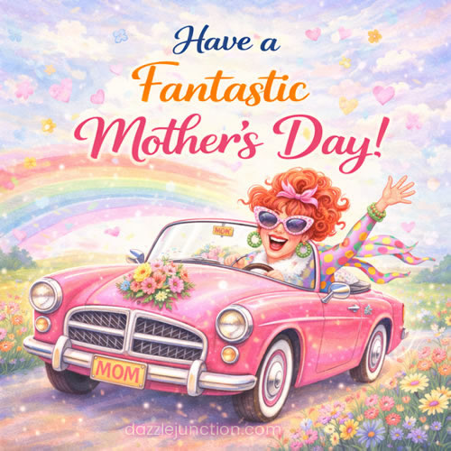 Fantastic Pink Car Mom Mothers Day image